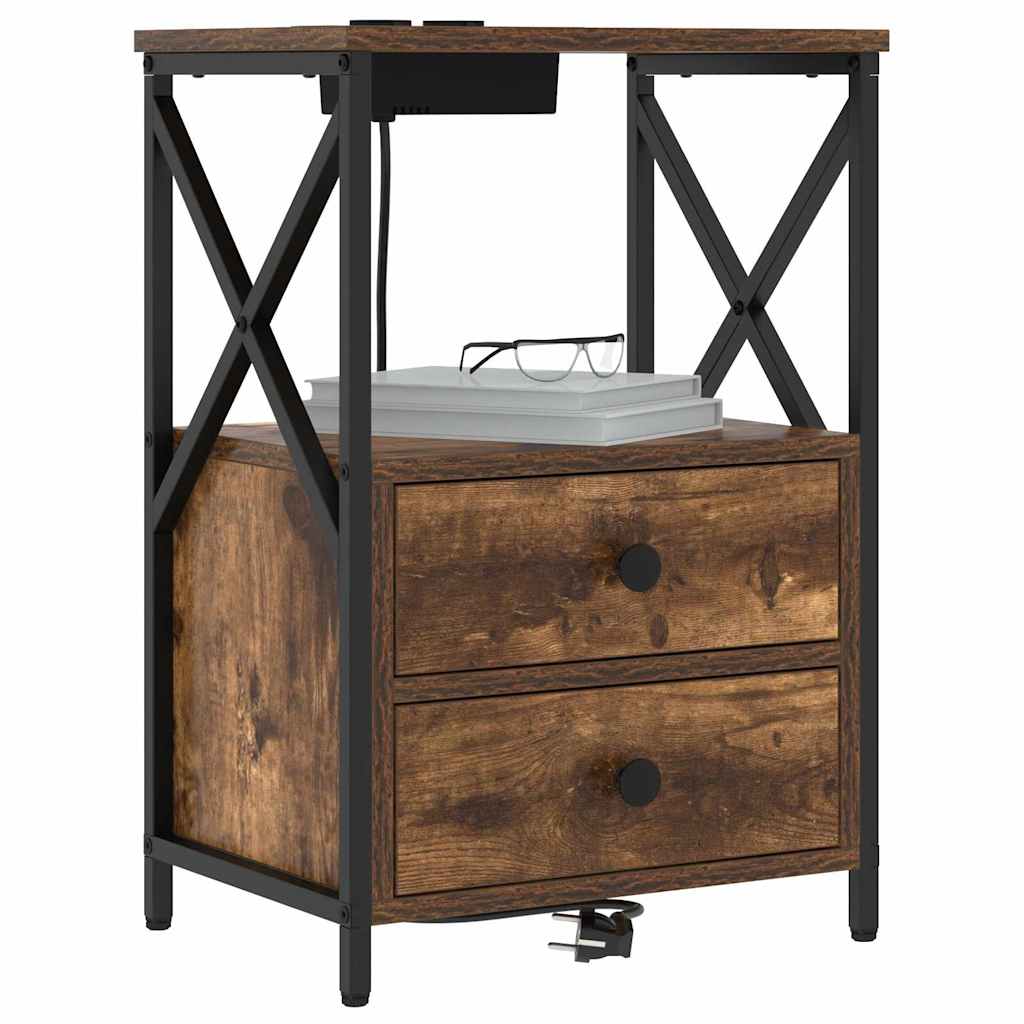 Armadio da Notte Rovere fumÃ© 40 x 31 x 60 cm Legno multistrato