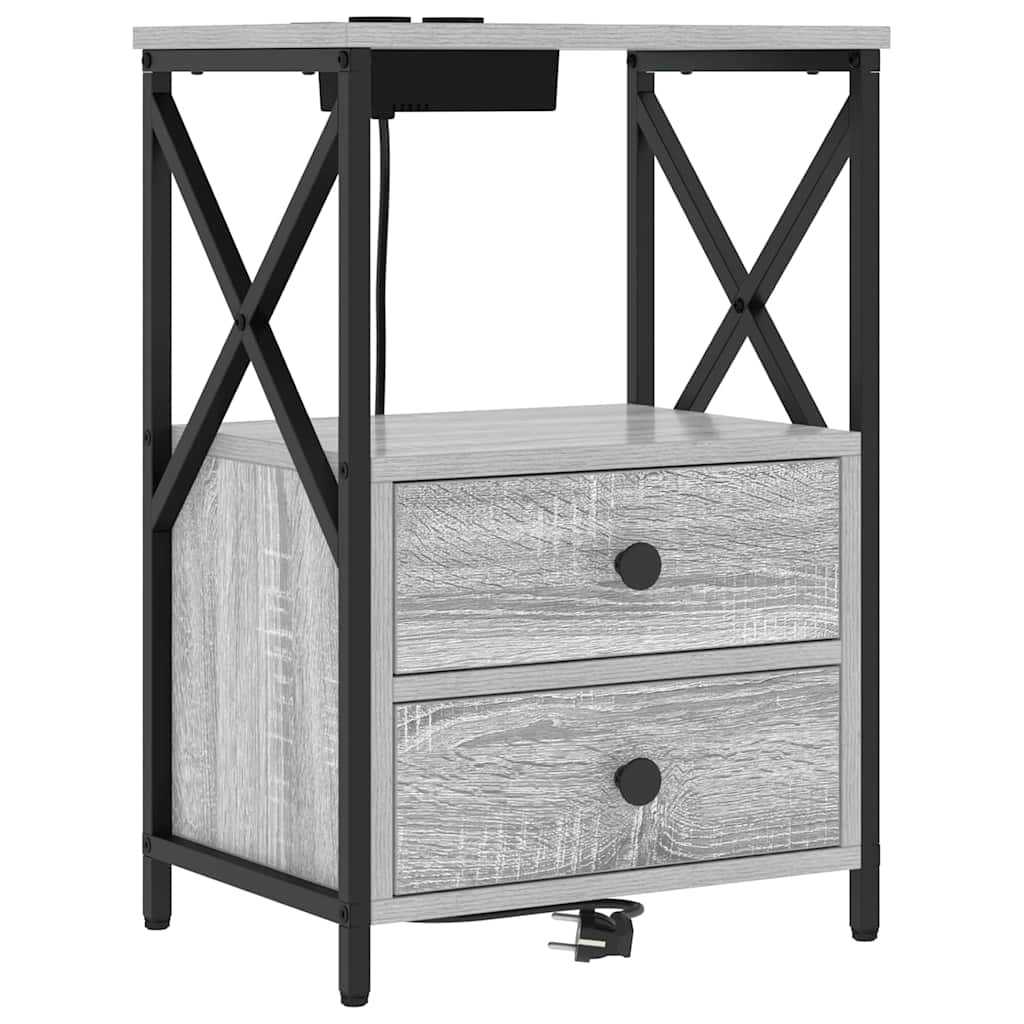 Armadio da Notte con cassetto Grigio Sonoma 40 x 31 x 60 cm