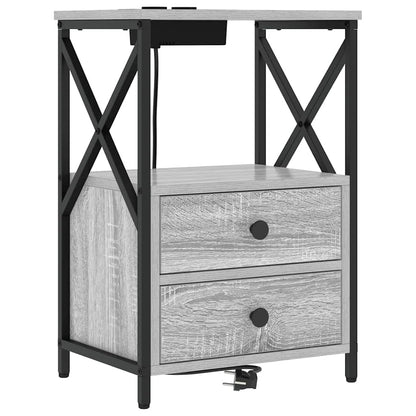 Armadio da Notte con cassetto Grigio Sonoma 40 x 31 x 60 cm