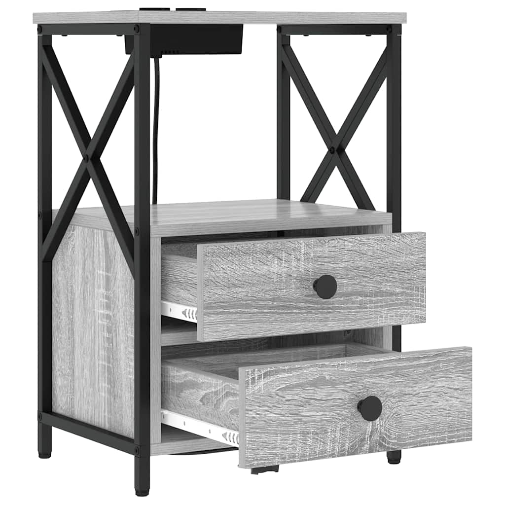 Armadio da Notte con cassetto Grigio Sonoma 40 x 31 x 60 cm