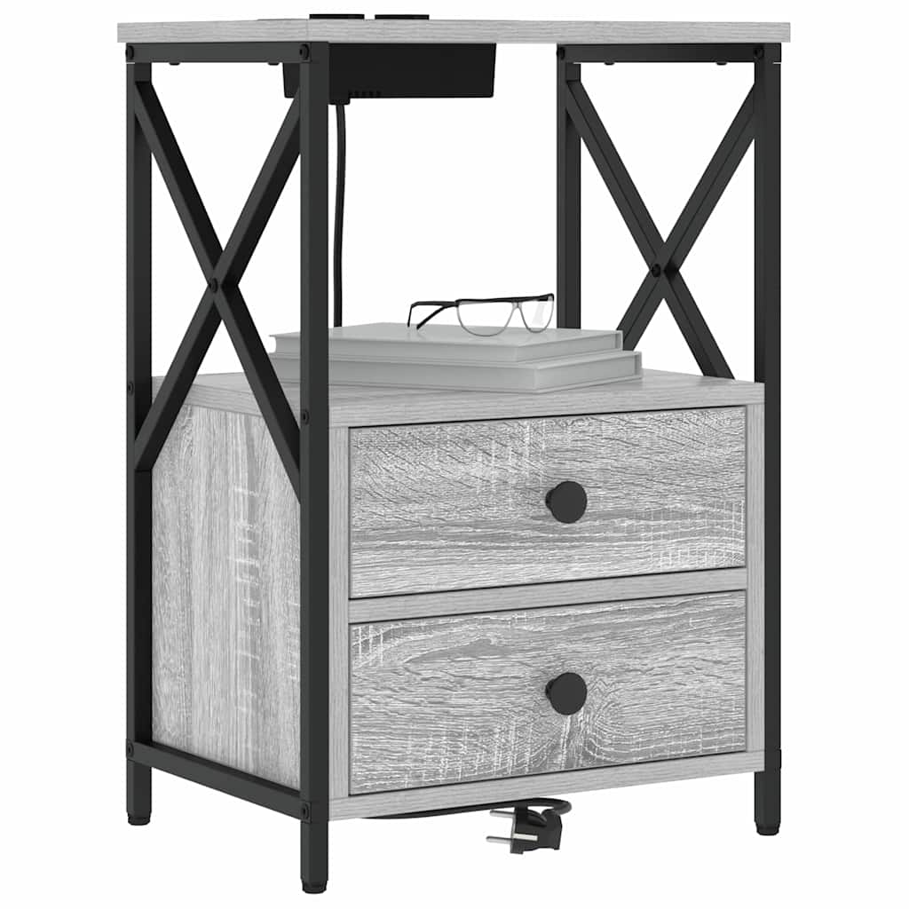 Armadio da Notte con cassetto Grigio Sonoma 40 x 31 x 60 cm