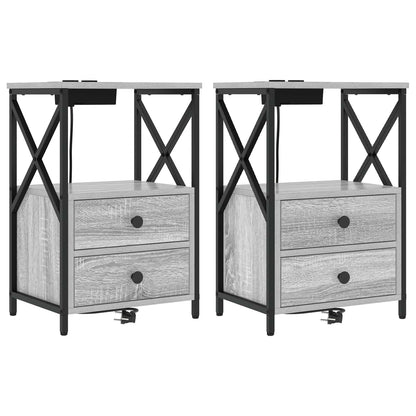 Armadio da Notte 2 pcs Grigio Sonoma 40 x 31 x 60 cm