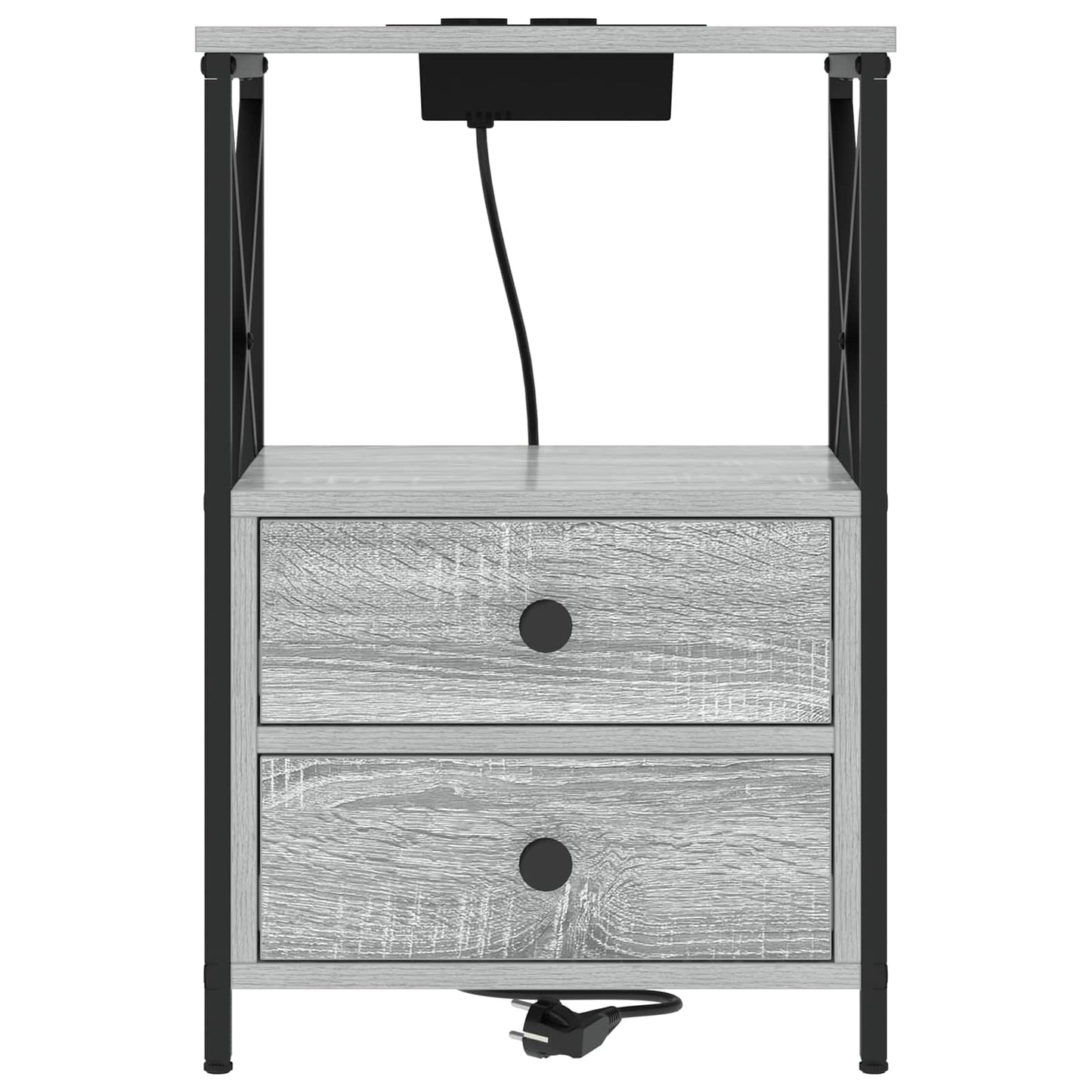 Armadio da Notte 2 pcs Grigio Sonoma 40 x 31 x 60 cm