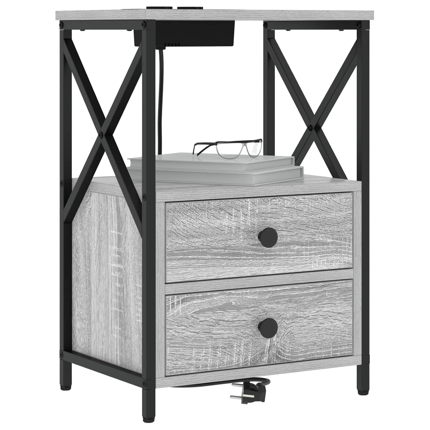 Armadio da Notte 2 pcs Grigio Sonoma 40 x 31 x 60 cm