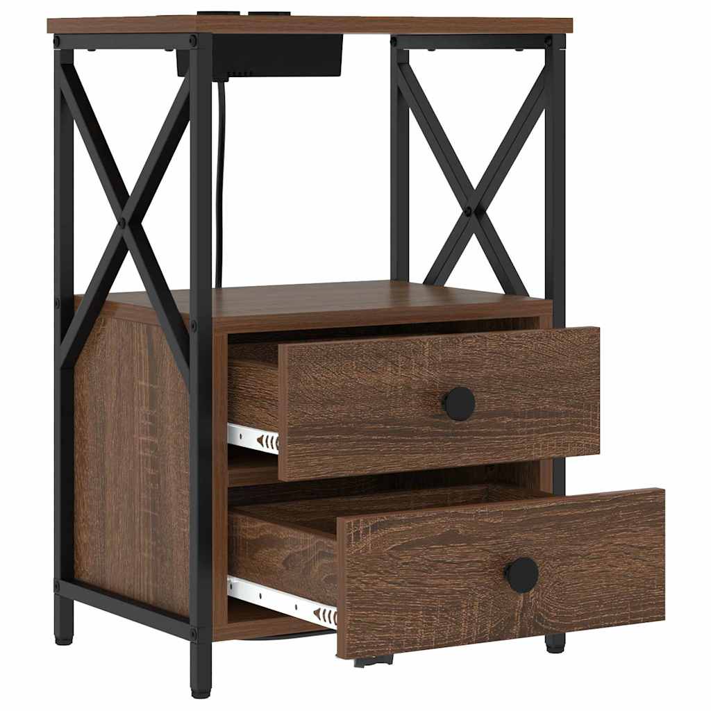 Armadio da Notte con cassetto Rovere Marrone 40 x 31 x 60 cm