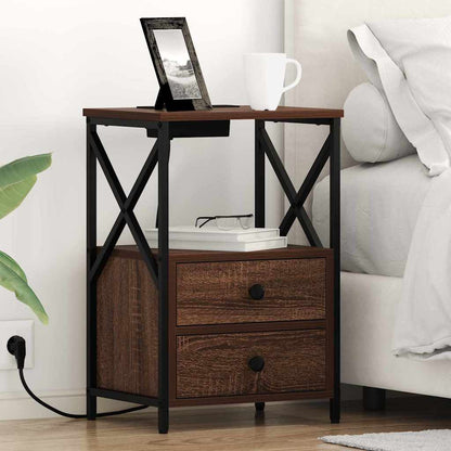 Armadio da Notte 2 pcs Rovere Marrone 40 x 31 x 60 cm