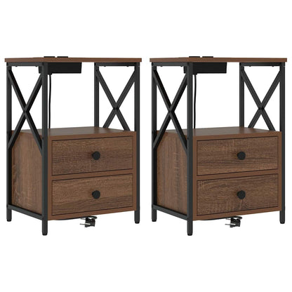 Armadio da Notte 2 pcs Rovere Marrone 40 x 31 x 60 cm