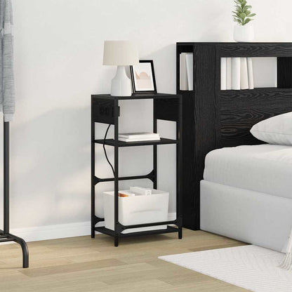 Armadio da Notte Rovere Nero 40 x 27 x 76 cm Legno multistrato