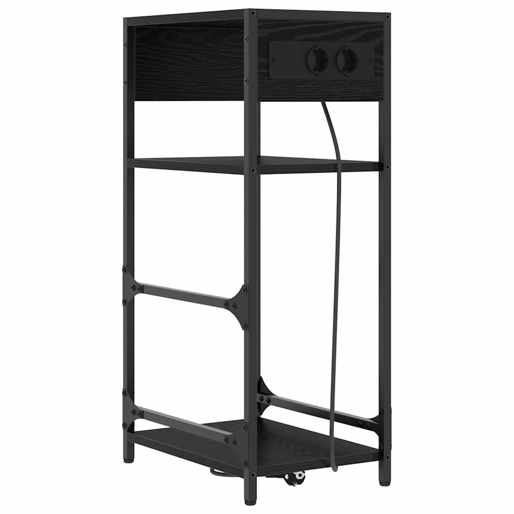 Armadio da Notte Rovere Nero 40 x 27 x 76 cm Legno multistrato