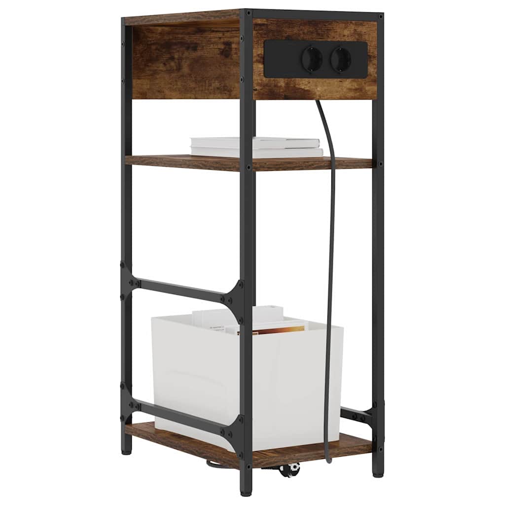 Armadio da Notte Rovere fumÃ© 40 x 27 x 76 cm Legno multistrato
