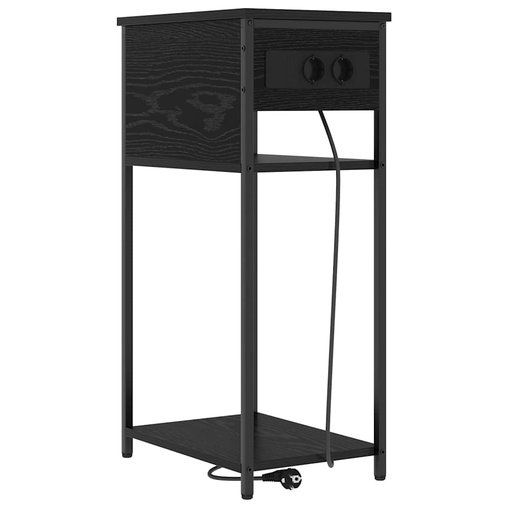 Armadio da Notte Rovere Nero 41 x 28 x 76 cm Legno multistrato