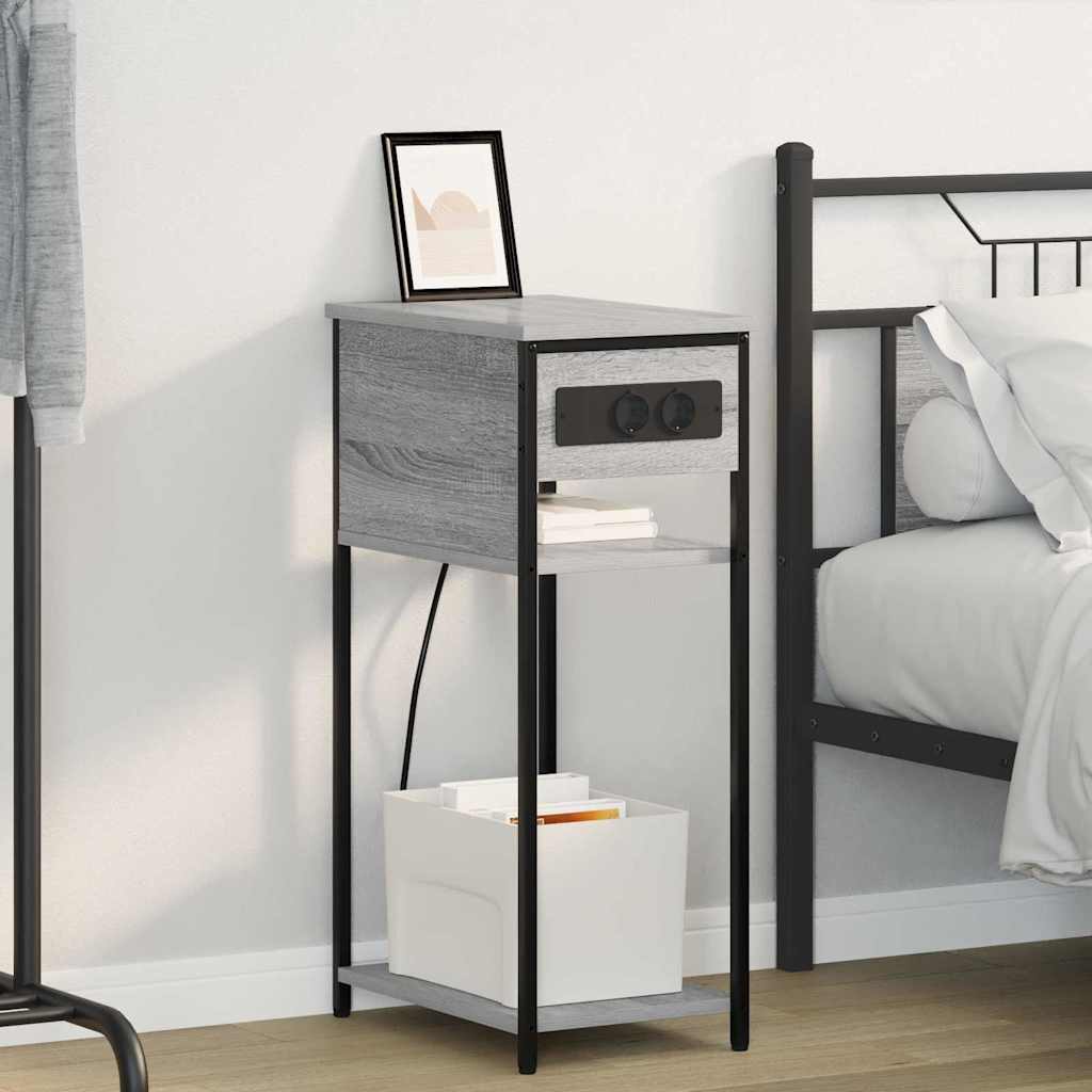 Armadio da Notte Grigio Sonoma 41 x 28 x 76 cm