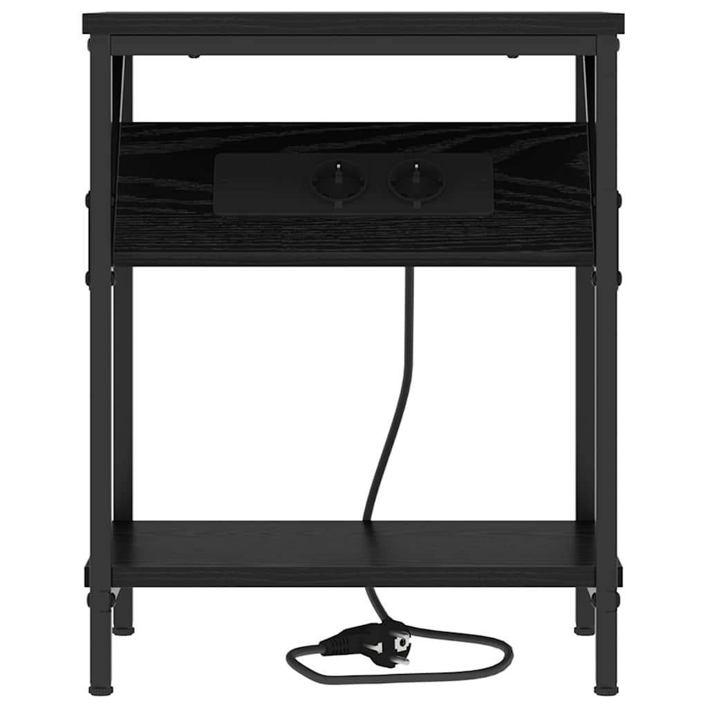Armadio da Notte Rovere Nero 38 x 30 x 48 cm Legno multistrato