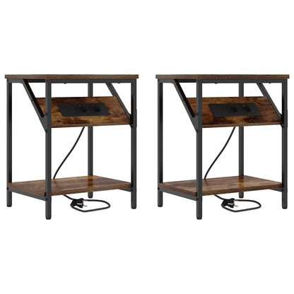 Armadio da Notte 2 pcs Rovere fumÃ© 38 x 30 x 48 cm