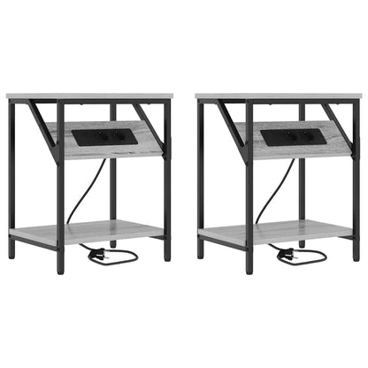 Armadio da Notte 2 pcs Grigio Sonoma 38 x 30 x 48 cm