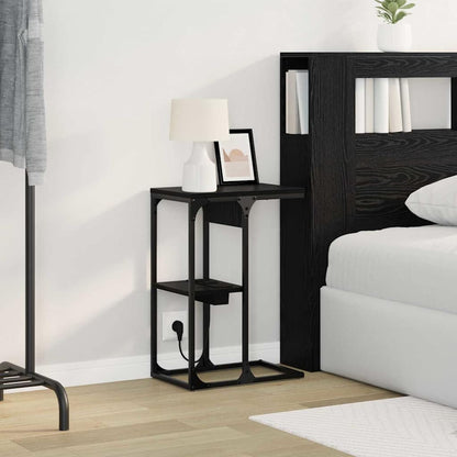 Armadio da Notte Rovere Nero 41,5 x 26 x 60,5 cm
