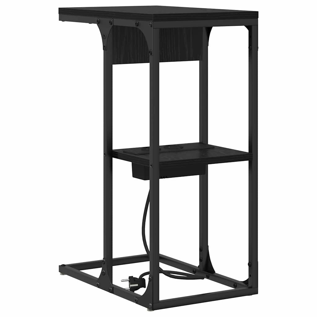 Armadio da Notte Rovere Nero 41,5 x 26 x 60,5 cm