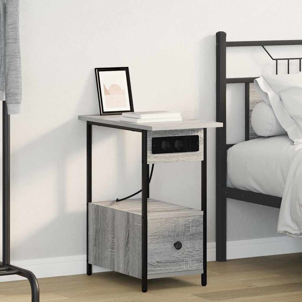 Armadio da Notte con cassetto Grigio Sonoma 60 x 30 x 61 cm