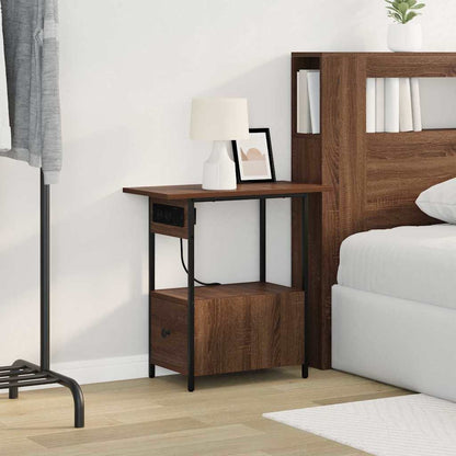 Armadio da Notte con cassetto Rovere Marrone 60 x 30 x 61 cm
