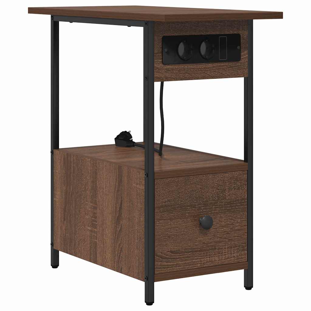 Armadio da Notte con cassetto Rovere Marrone 60 x 30 x 61 cm