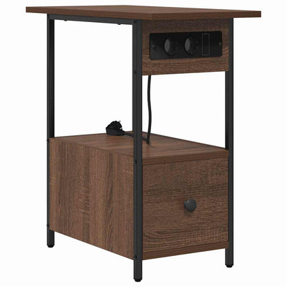 Armadio da Notte con cassetto Rovere Marrone 60 x 30 x 61 cm