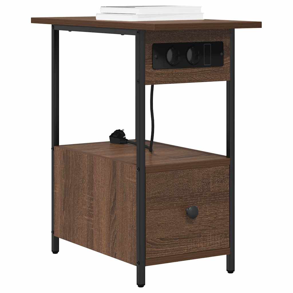 Armadio da Notte con cassetto Rovere Marrone 60 x 30 x 61 cm