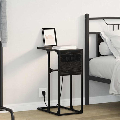 Armadio da Notte Rovere Nero 41,5 x 26 x 60,5 cm