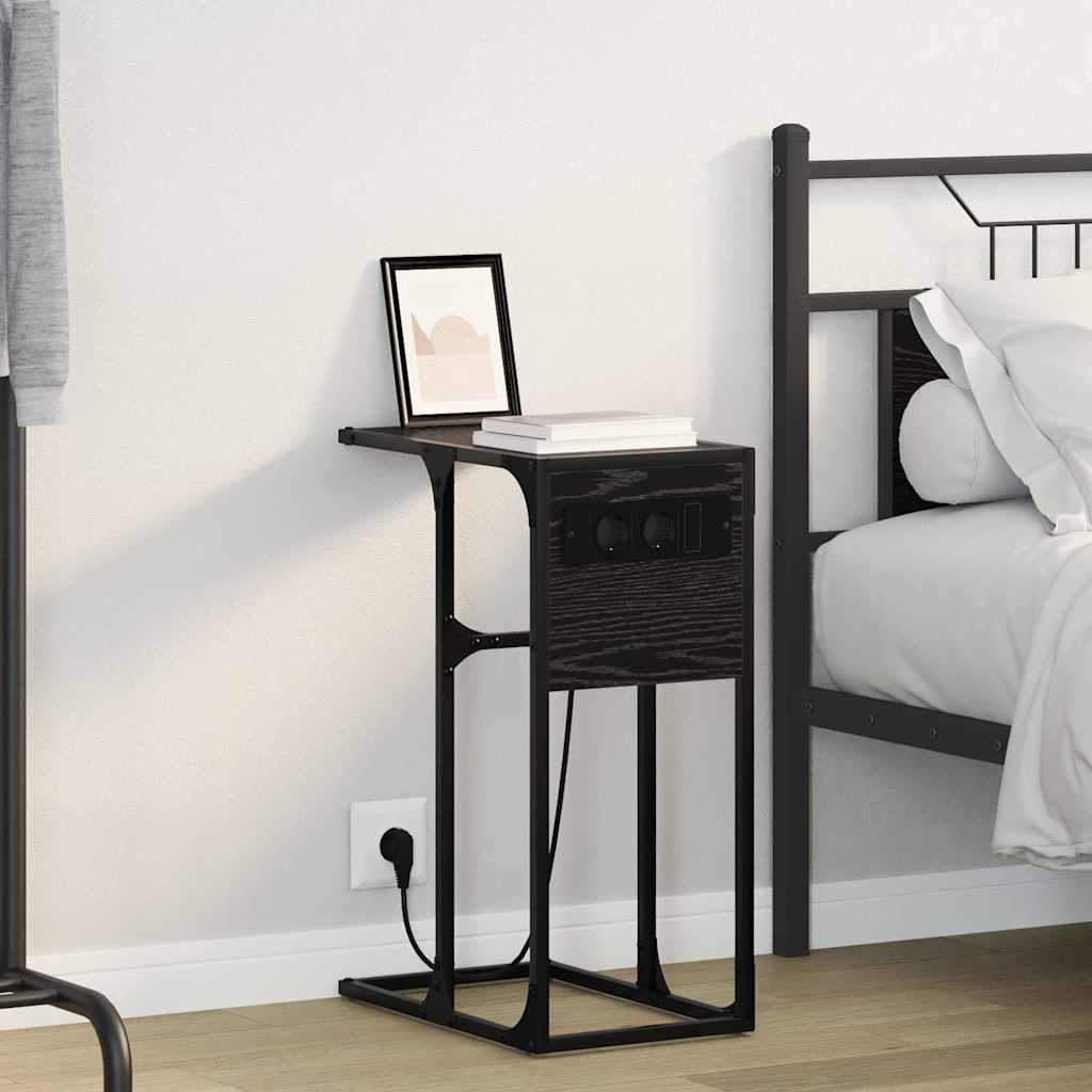 Armadio da Notte Rovere Nero 41,5 x 26 x 60,5 cm