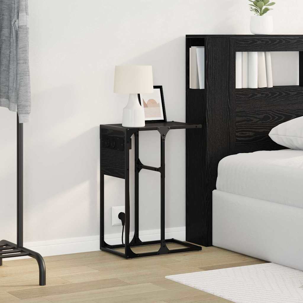 Armadio da Notte Rovere Nero 41,5 x 26 x 60,5 cm