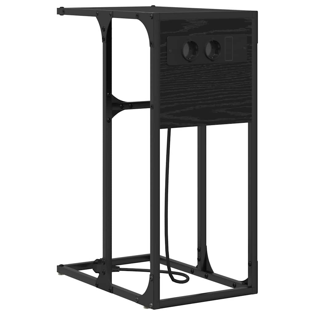 Armadio da Notte Rovere Nero 41,5 x 26 x 60,5 cm