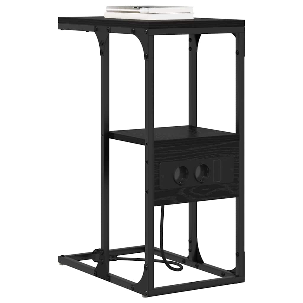 Armadio da Notte Rovere Nero 41,5 x 26 x 60,5 cm
