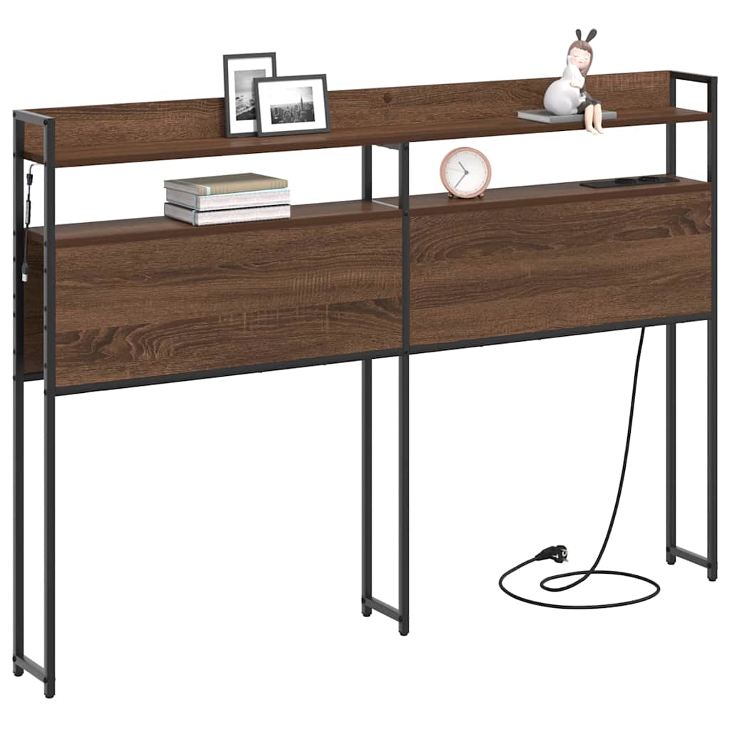 Testata contenitore Rovere marrone 135 cm Legno multistrato