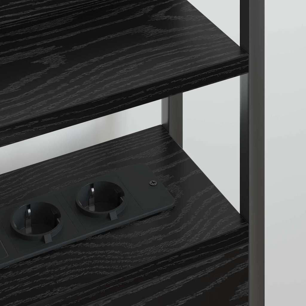 Testata contenitore con testiera Rovere nero 140,5 x 15 x 98 cm