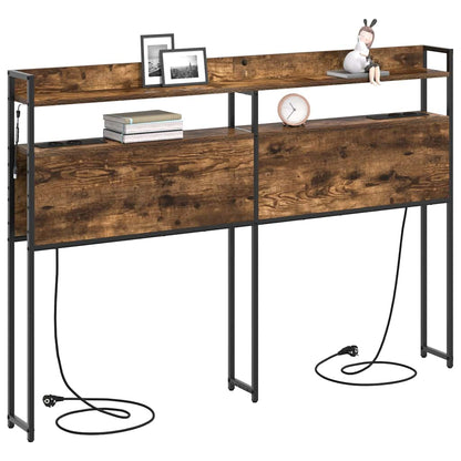 Testata contenitore con testiera Rovere fumo 140,5 x 15 x 98 cm