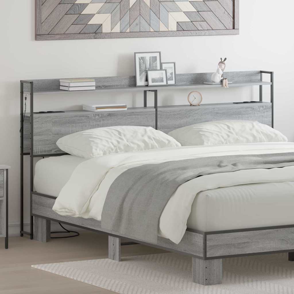 Testata contenitore Grigio sonoma 200 cm Legno multistrato