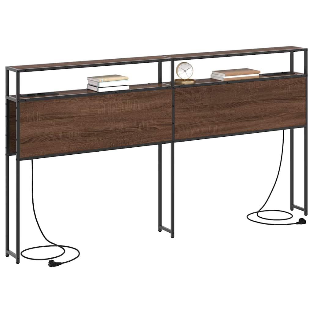 Testata contenitore Rovere marrone 200 cm Legno multistrato