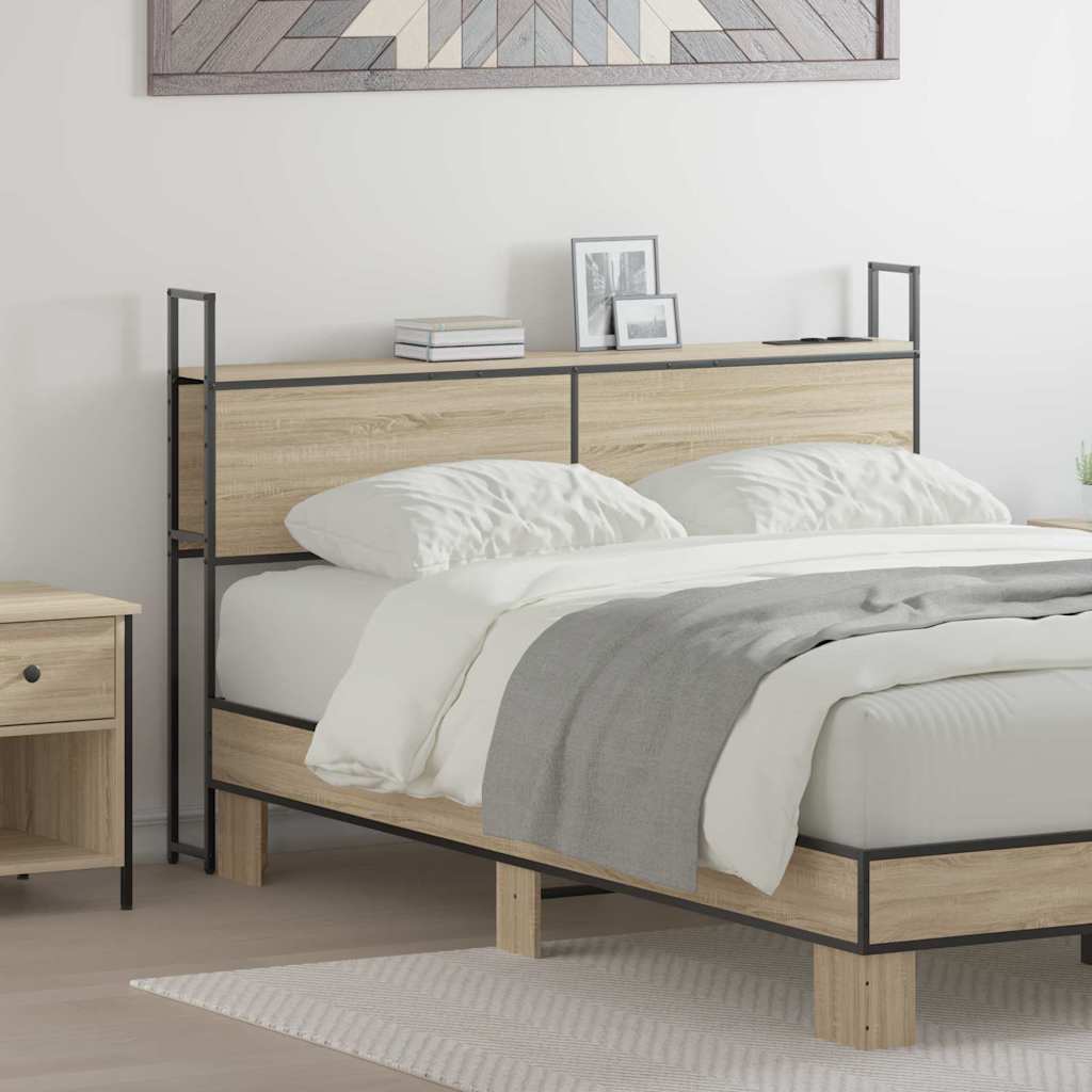 Testiera con Stazione di Carica e Storage rovere sonoma