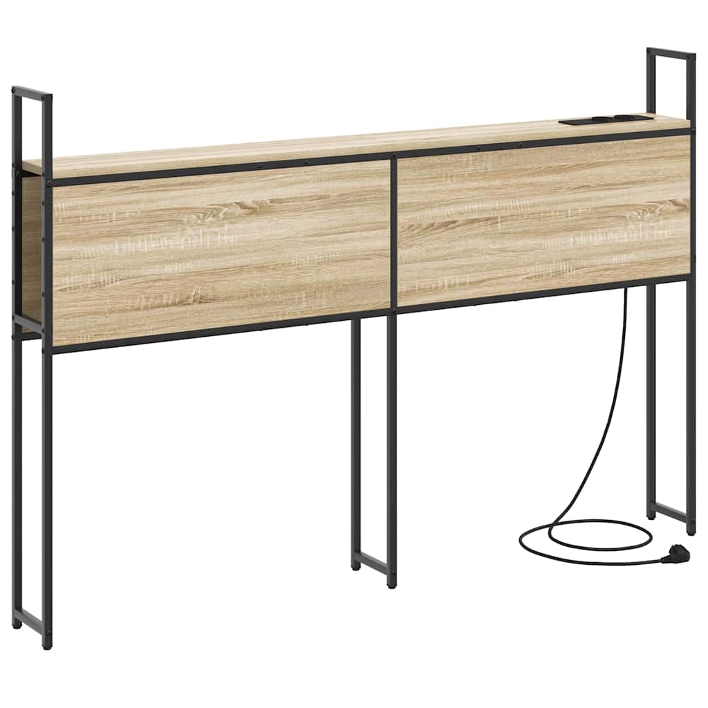 Testiera con Stazione di Carica e Storage rovere sonoma