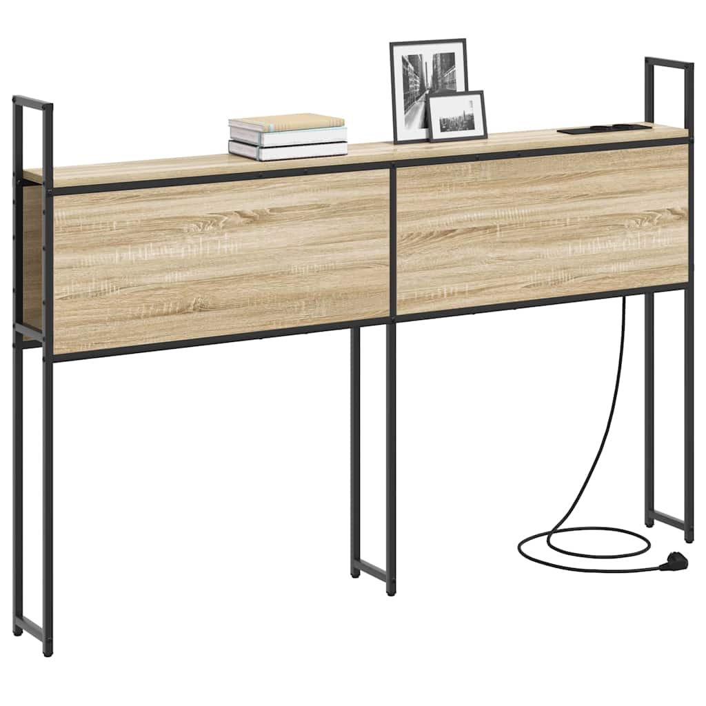 Testiera con Stazione di Carica e Storage rovere sonoma