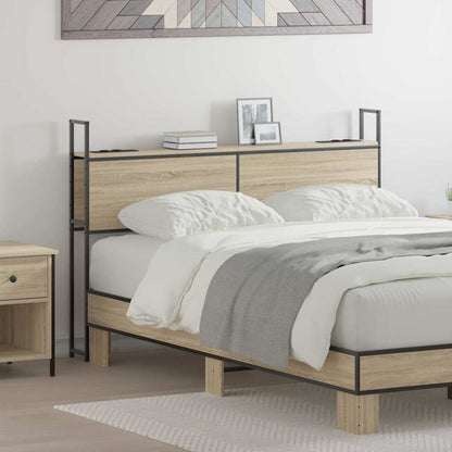 Testiera con Stazione di Carica e Storage rovere sonoma