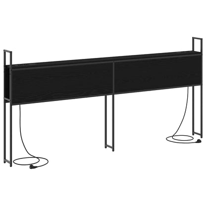 Testiera con Stazione di Carica e Storage Rovere nero