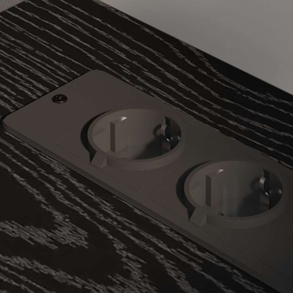 Cabina con Stazione di Ricarica Rovere Nero 61 x 46 x 67 cm