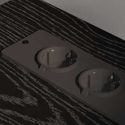 Cabina con Stazione di Ricarica Rovere Nero 61 x 46 x 67 cm