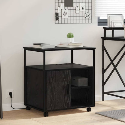 Cabina con Stazione di Ricarica Rovere Nero 61 x 46 x 67 cm