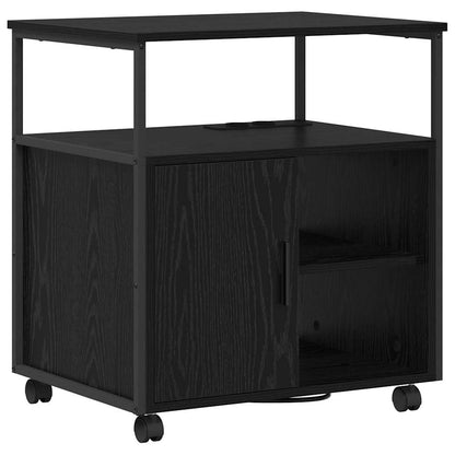 Cabina con Stazione di Ricarica Rovere Nero 61 x 46 x 67 cm