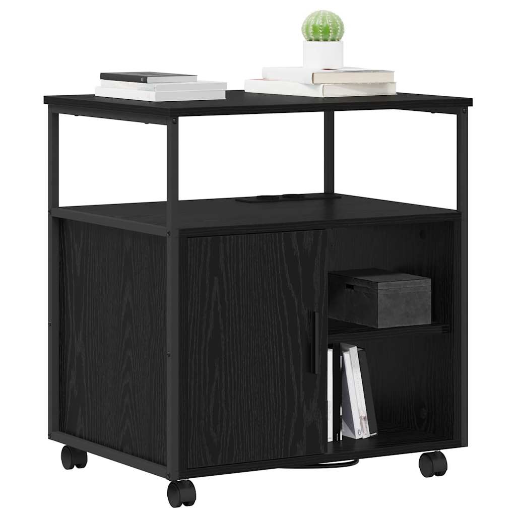 Cabina con Stazione di Ricarica Rovere Nero 61 x 46 x 67 cm