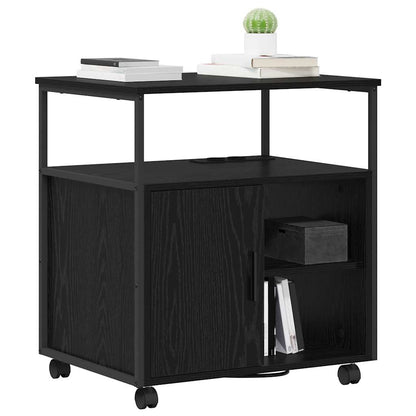 Cabina con Stazione di Ricarica Rovere Nero 61 x 46 x 67 cm