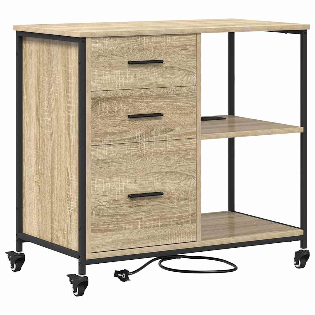 Cabina con Stazione di Ricarica Rovere Sonoma 76 x 41 x 72 cm