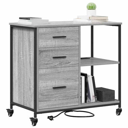 Cabina con Stazione di Ricarica Grigio Sonoma 76 x 41 x 72 cm