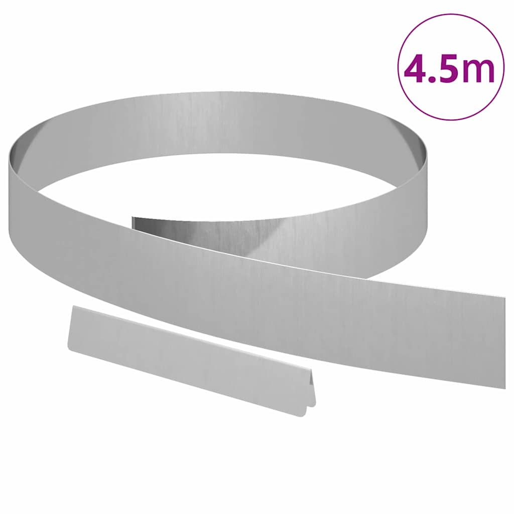 Bordura per Prato Argento 450 x 0.05 x 15 cm Acciaio zincato
